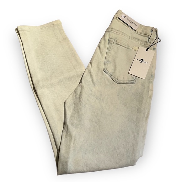 7 For All Mankind Denim - Womens 7 For All Mankind Light Wash High Waist Ankle Skinny Jean Size 24